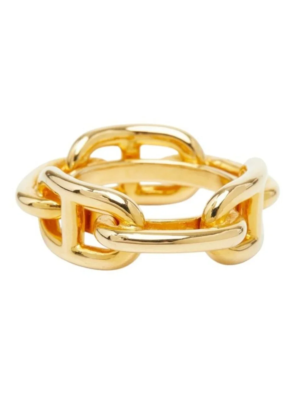 Hermes Legato Chaine D'ancre Scarf Ring Gold Plated